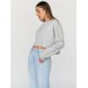 imageTrendy Queen Cropped Sweatshirts for Women Oversized Crewneck Sweaters Long Sleeve Tops Fall Winter Clothes 2024Grey