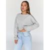 imageTrendy Queen Cropped Sweatshirts for Women Oversized Crewneck Sweaters Long Sleeve Tops Fall Winter Clothes 2024Grey