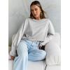imageTrendy Queen Cropped Sweatshirts for Women Oversized Crewneck Sweaters Long Sleeve Tops Fall Winter Clothes 2024Grey