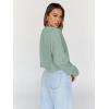 imageTrendy Queen Cropped Sweatshirts for Women Oversized Crewneck Sweaters Long Sleeve Tops Fall Winter Clothes 2024Lightgreen