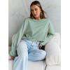 imageTrendy Queen Cropped Sweatshirts for Women Oversized Crewneck Sweaters Long Sleeve Tops Fall Winter Clothes 2024Lightgreen