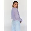 imageTrendy Queen Cropped Sweatshirts for Women Oversized Crewneck Sweaters Long Sleeve Tops Fall Winter Clothes 2024Lightpurple