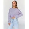 imageTrendy Queen Cropped Sweatshirts for Women Oversized Crewneck Sweaters Long Sleeve Tops Fall Winter Clothes 2024Lightpurple