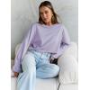 imageTrendy Queen Cropped Sweatshirts for Women Oversized Crewneck Sweaters Long Sleeve Tops Fall Winter Clothes 2024Lightpurple