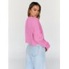 imageTrendy Queen Cropped Sweatshirts for Women Oversized Crewneck Sweaters Long Sleeve Tops Fall Winter Clothes 2024Pink