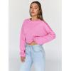 imageTrendy Queen Cropped Sweatshirts for Women Oversized Crewneck Sweaters Long Sleeve Tops Fall Winter Clothes 2024Pink