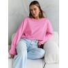 imageTrendy Queen Cropped Sweatshirts for Women Oversized Crewneck Sweaters Long Sleeve Tops Fall Winter Clothes 2024Pink