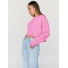 imageTrendy Queen Cropped Sweatshirts for Women Oversized Crewneck Sweaters Long Sleeve Tops Fall Winter Clothes 2024Pink
