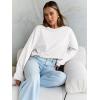 imageTrendy Queen Cropped Sweatshirts for Women Oversized Crewneck Sweaters Long Sleeve Tops Fall Winter Clothes 2024White