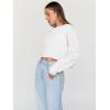 imageTrendy Queen Cropped Sweatshirts for Women Oversized Crewneck Sweaters Long Sleeve Tops Fall Winter Clothes 2024White