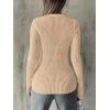 imageTrendy Queen Going Out Tops for Women Sheer Long Sleeve Tops 2024 Fall Crewneck Mesh See Through Sweaters Y2k OutfitsApricot