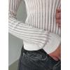 imageTrendy Queen Going Out Tops for Women Sheer Long Sleeve Tops 2024 Fall Crewneck Mesh See Through Sweaters Y2k OutfitsWhite