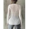 imageTrendy Queen Going Out Tops for Women Sheer Long Sleeve Tops 2024 Fall Crewneck Mesh See Through Sweaters Y2k OutfitsWhite