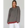 imageTrendy Queen Oversized Sweatshirt for Women 2024 Fall Crewneck Striped Long Sleeve Shirts Hoodies Preppy Top Y2K OutfitsBlackkhaki