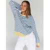 imageTrendy Queen Oversized Sweatshirt for Women 2024 Fall Crewneck Striped Long Sleeve Shirts Hoodies Preppy Top Y2K OutfitsBluewhite