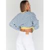 imageTrendy Queen Oversized Sweatshirt for Women 2024 Fall Crewneck Striped Long Sleeve Shirts Hoodies Preppy Top Y2K OutfitsBluewhite