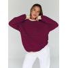 imageTrendy Queen Oversized Sweatshirt for Women 2024 Fall Crewneck Striped Long Sleeve Shirts Hoodies Preppy Top Y2K OutfitsBurgundyblue