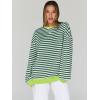 imageTrendy Queen Oversized Sweatshirt for Women 2024 Fall Crewneck Striped Long Sleeve Shirts Hoodies Preppy Top Y2K OutfitsGreenwhite