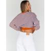 imageTrendy Queen Oversized Sweatshirt for Women 2024 Fall Crewneck Striped Long Sleeve Shirts Hoodies Preppy Top Y2K OutfitsPinkblue