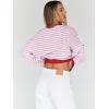 imageTrendy Queen Oversized Sweatshirt for Women 2024 Fall Crewneck Striped Long Sleeve Shirts Hoodies Preppy Top Y2K OutfitsPinkwhite