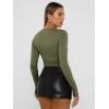 imageTrendy Queen Womens Long Sleeve Shirts Basic Crop Tops Tight Slim Fit Cute Teen Girls Fall Winter Y2k ClothesArmy Green
