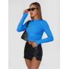 imageTrendy Queen Womens Long Sleeve Shirts Basic Crop Tops Tight Slim Fit Cute Teen Girls Fall Winter Y2k ClothesBlue