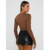 imageTrendy Queen Womens Long Sleeve Shirts Basic Crop Tops Tight Slim Fit Cute Teen Girls Fall Winter Y2k ClothesBrown