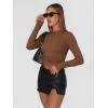 imageTrendy Queen Womens Long Sleeve Shirts Basic Crop Tops Tight Slim Fit Cute Teen Girls Fall Winter Y2k ClothesBrown