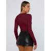 imageTrendy Queen Womens Long Sleeve Shirts Basic Crop Tops Tight Slim Fit Cute Teen Girls Fall Winter Y2k ClothesBurgundy