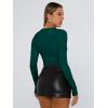 imageTrendy Queen Womens Long Sleeve Shirts Basic Crop Tops Tight Slim Fit Cute Teen Girls Fall Winter Y2k ClothesDark Green