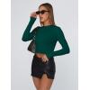 imageTrendy Queen Womens Long Sleeve Shirts Basic Crop Tops Tight Slim Fit Cute Teen Girls Fall Winter Y2k ClothesDark Green