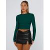 imageTrendy Queen Womens Long Sleeve Shirts Basic Crop Tops Tight Slim Fit Cute Teen Girls Fall Winter Y2k ClothesDark Green