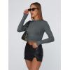imageTrendy Queen Womens Long Sleeve Shirts Basic Crop Tops Tight Slim Fit Cute Teen Girls Fall Winter Y2k ClothesGray