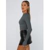 imageTrendy Queen Womens Long Sleeve Shirts Basic Crop Tops Tight Slim Fit Cute Teen Girls Fall Winter Y2k ClothesGray