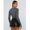 imageTrendy Queen Womens Long Sleeve Shirts Basic Crop Tops Tight Slim Fit Cute Teen Girls Fall Winter Y2k ClothesGray