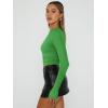 imageTrendy Queen Womens Long Sleeve Shirts Basic Crop Tops Tight Slim Fit Cute Teen Girls Fall Winter Y2k ClothesGreen