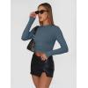 imageTrendy Queen Womens Long Sleeve Shirts Basic Crop Tops Tight Slim Fit Cute Teen Girls Fall Winter Y2k ClothesHaze Blue