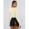 imageTrendy Queen Womens Long Sleeve Shirts Basic Crop Tops Tight Slim Fit Cute Teen Girls Fall Winter Y2k ClothesLemon Yellow