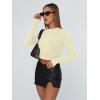 imageTrendy Queen Womens Long Sleeve Shirts Basic Crop Tops Tight Slim Fit Cute Teen Girls Fall Winter Y2k ClothesLemon Yellow