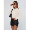 imageTrendy Queen Womens Long Sleeve Shirts Basic Crop Tops Tight Slim Fit Cute Teen Girls Fall Winter Y2k ClothesLight Apricot