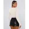 imageTrendy Queen Womens Long Sleeve Shirts Basic Crop Tops Tight Slim Fit Cute Teen Girls Fall Winter Y2k ClothesLight Apricot
