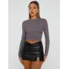 imageTrendy Queen Womens Long Sleeve Shirts Basic Crop Tops Tight Slim Fit Cute Teen Girls Fall Winter Y2k ClothesLight Gray