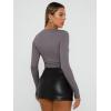 imageTrendy Queen Womens Long Sleeve Shirts Basic Crop Tops Tight Slim Fit Cute Teen Girls Fall Winter Y2k ClothesLight Gray