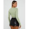 imageTrendy Queen Womens Long Sleeve Shirts Basic Crop Tops Tight Slim Fit Cute Teen Girls Fall Winter Y2k ClothesLight Green