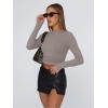 imageTrendy Queen Womens Long Sleeve Shirts Basic Crop Tops Tight Slim Fit Cute Teen Girls Fall Winter Y2k ClothesMocha