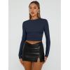 imageTrendy Queen Womens Long Sleeve Shirts Basic Crop Tops Tight Slim Fit Cute Teen Girls Fall Winter Y2k ClothesNavy