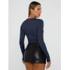 imageTrendy Queen Womens Long Sleeve Shirts Basic Crop Tops Tight Slim Fit Cute Teen Girls Fall Winter Y2k ClothesNavy
