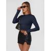 imageTrendy Queen Womens Long Sleeve Shirts Basic Crop Tops Tight Slim Fit Cute Teen Girls Fall Winter Y2k ClothesNavy