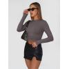 imageTrendy Queen Womens Long Sleeve Shirts Basic Crop Tops Tight Slim Fit Cute Teen Girls Fall Winter Y2k ClothesNutmeg