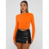 imageTrendy Queen Womens Long Sleeve Shirts Basic Crop Tops Tight Slim Fit Cute Teen Girls Fall Winter Y2k ClothesOrange